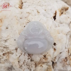 【肌容雪】緬甸天然A貨翡翠白月光翡翠佛公吊墜編號466