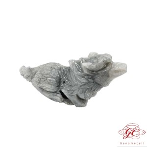 【肌容雪】緬甸天然A貨翡翠烏雞翡翠狼擺件 編號521