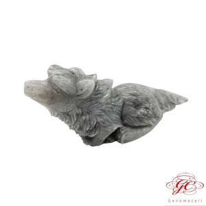 【肌容雪】緬甸天然A貨翡翠烏雞翡翠狼擺件 編號521