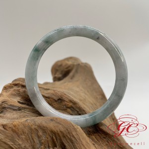 【肌容雪】天然緬甸A貨冰飄花翡翠手鐲 編號524(鐲寬54.8mm  #17.5號)