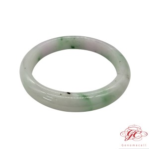 【肌容雪】緬甸天然A貨翡翠冰春彩翡翠手鐲 編號530  (鐲寬56.8mm #18.5號)