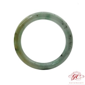 【肌容雪】天然緬甸A貨綠飄花灑金翡翠手鐲 編號531  (鐲寬55.5mm #18號)