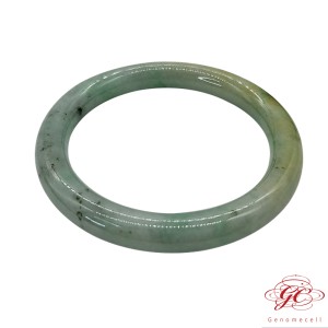 【肌容雪】天然緬甸A貨綠飄花灑金翡翠手鐲 編號531  (鐲寬55.5mm #18號)