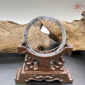 【肌容雪】天然緬甸A貨紫烏雞翡翠叮噹手鐲 編號847(鐲寬56.9mm#18號)