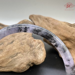 【肌容雪】天然緬甸A貨紫烏雞翡翠叮噹手鐲 編號847(鐲寬56.9mm#18號)