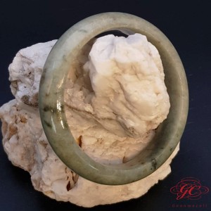 【肌容雪】緬甸天然A貨翡翠飄花翡翠手鐲 編號943(寬57mm  #18.5號)