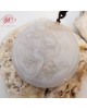 【肌容雪】緬甸天然A貨翡翠白翡雕花吊飾 編號965 【肌容雪】緬甸天然A貨翡翠白翡雕花吊飾 編號965
