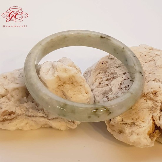 【肌容雪】緬甸天然A貨翡翠飄花手鐲 編號967(鐲寬59mm #19號) 【肌容雪】緬甸天然A貨翡翠飄花手鐲 編號967(鐲寬59mm #19號)