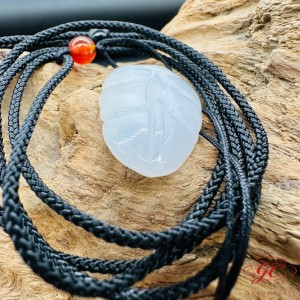 【肌容雪】天然緬甸翡翠A貨樹葉造型吊墜項鍊 編號993