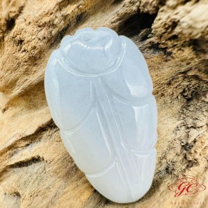 【肌容雪】天然緬甸翡翠A貨樹葉造型吊墜項鍊 編號993