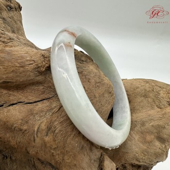 【肌容雪】天然三彩金紋美石手鐲 編號B212(鐲圍58.4mm#18.5號)附收納盒