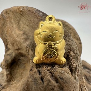 【肌容雪】老金貓咪造型吊墜附盒 編號A38