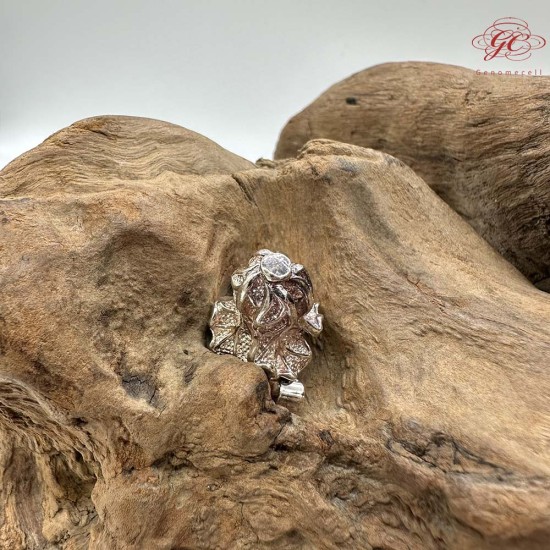 【肌容雪】老銀花朵造型吊墜附盒 編號A40 【肌容雪】老銀花朵造型吊墜附盒 編號A40
