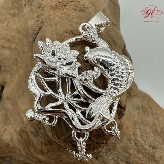 【肌容雪】魚躍蓮花造型吊墜附盒 編號A50 【肌容雪】魚躍蓮花造型吊墜附盒 編號A50