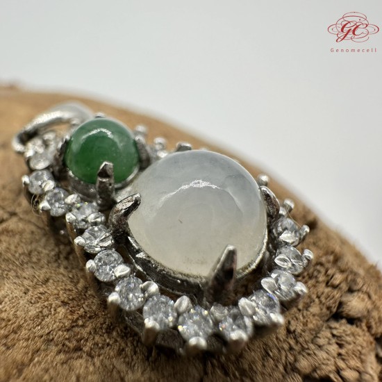 【肌容雪】天然緬甸A貨翡翠葫蘆造型鑲鑽吊墜 編號30