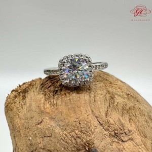 【肌容雪】奢華方鑽圓石鋯鑽戒指18.7mm#15號 編號D05
