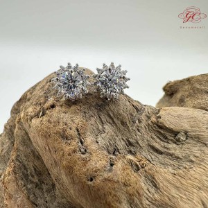 【肌容雪】星芒綻放鋯鑽耳環 編號D09