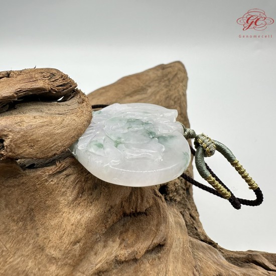 【肌容雪】天然緬甸A貨翡翠蓮花造型吊墜繩 編號1006