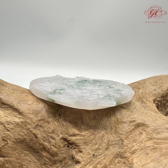 【肌容雪】天然緬甸A貨翡翠蓮花造型吊墜繩 編號1006