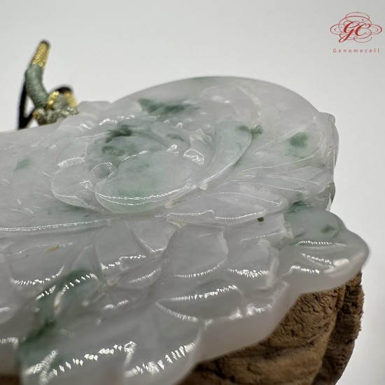 【肌容雪】天然緬甸A貨翡翠蓮花造型吊墜繩 編號1006