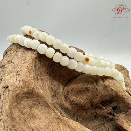 【肌容雪】天然美石和田白玉多圈珠串鍊 編號B202