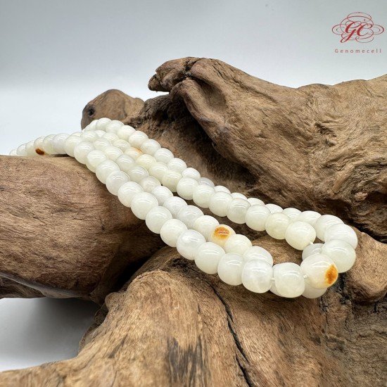 【肌容雪】天然美石和田白玉多圈珠串鍊 編號B202