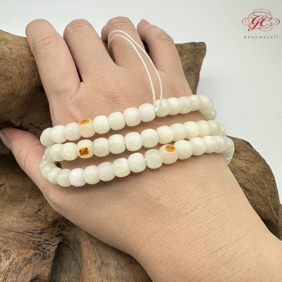 【肌容雪】天然美石和田白玉多圈珠串鍊 編號B202