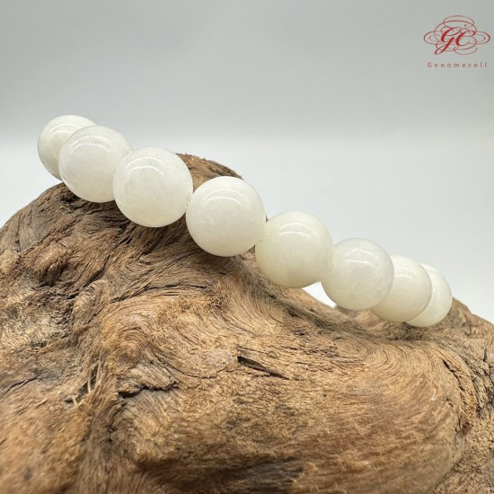 【肌容雪】天然美石和田白玉單圈手串 編號B203