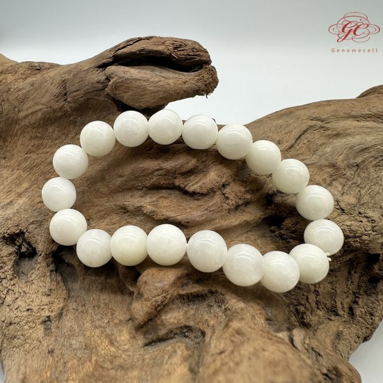 【肌容雪】天然美石和田白玉單圈手串 編號B203