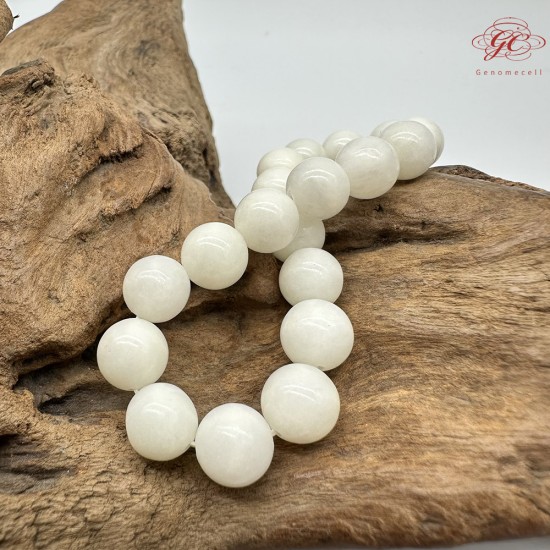 【肌容雪】天然美石和田白玉單圈手串 編號B203