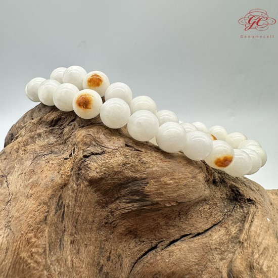 【肌容雪】天然美石和田白玉珠串鍊 編號B204