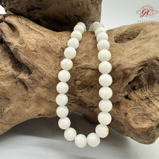 【肌容雪】天然美石和田白玉珠串鍊 編號B204
