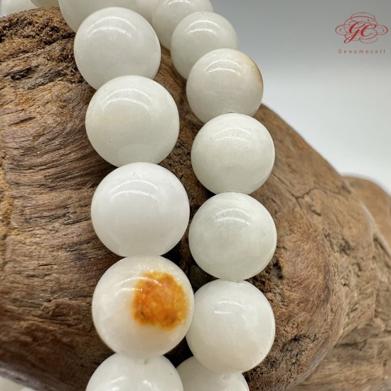 【肌容雪】天然美石和田白玉珠串鍊 編號B204