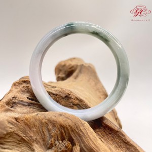 【肌容雪】天然緬甸A貨紫底飄花翡翠手鐲 編號05 (鐲寬 57mm #18.5號)
