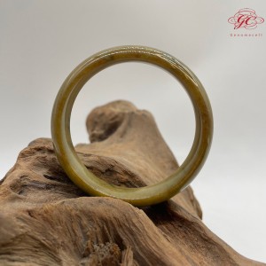 【肌容雪】天然緬甸A貨黃翡特色翡翠手鐲 編號08 (鐲寬 57.8mm #18.5號)
