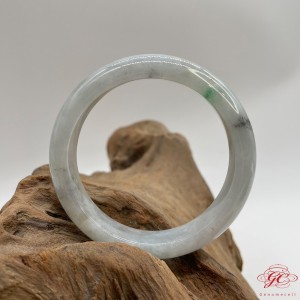 【肌容雪】天然緬甸A貨多彩飄花特色翡翠手鐲 編號43 (鐲寬 55.9mm #18號)