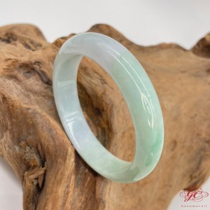 【肌容雪】天然緬甸A貨春彩飄花翡翠特色手鐲 編號61(鐲寬52.7mm #17號)