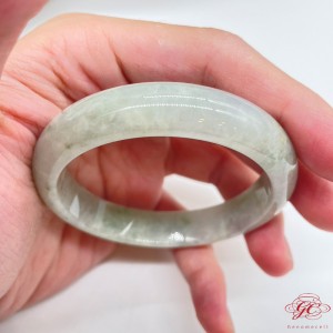 【肌容雪】天然緬甸A貨粉春飄花翡翠手鐲 編號69 (鐲寬 56.7mm #18.5號)