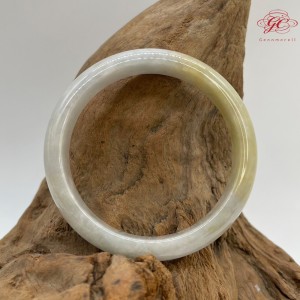 【肌容雪】天然緬甸A貨紫底黃翡翠特色手鐲 編號99 (鐲寬55.6mm#18號)