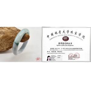 【肌容雪】天然緬甸A貨紫底飄花翡翠手鐲 編號05 (鐲寬 57mm #18.5號)