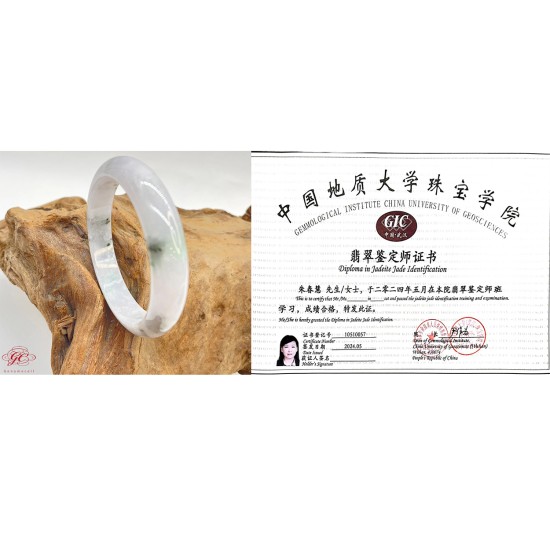 天然緬甸A貨冰飄花特色翡翠手鐲 編號07 (鐲寬 58.2mm #19號) 天然緬甸A貨冰飄花特色翡翠手鐲 編號07 (鐲寬 58.2mm #19號)