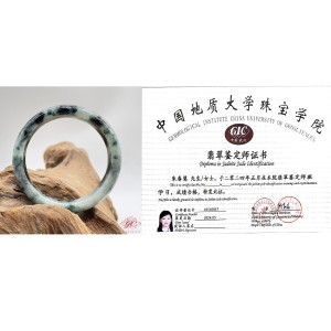 【肌容雪】天然緬甸A貨飄花特色翡翠手鐲 編號10（鐲寬57.7mm#18.5號）