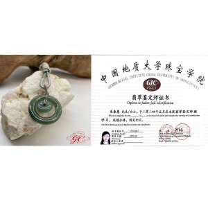 【肌容雪】緬甸天然A貨翡翠滿綠飄花子母扣吊飾 編號117