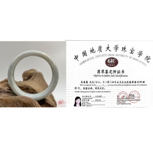 【肌容雪】天然緬甸A貨春彩飄花翡翠特色手鐲 編號128 (寬54.8mm #18號)