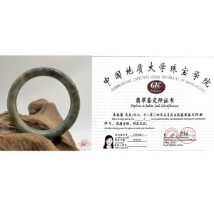 【肌容雪】天然緬甸A貨冰湖水綠撒金翡翠手鐲 編號144 (鐲寬57.5mm #18.5號)