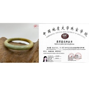 【肌容雪】天然緬甸A貨黃翡飄花翡翠特色美鐲 編號162 (鐲寬56mm #18.5號)