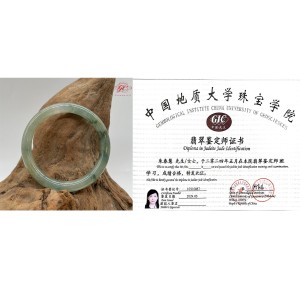 【肌容雪】天然緬甸A貨冰種飄花多色翡翠圓條特色手鐲 編號181 (鐲寬54.9mm #17.5號)