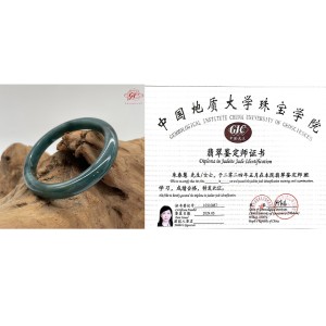 【肌容雪】天然緬甸A貨湖水綠翡翠手鐲 編號183 (鐲寬56.3mm #18號)