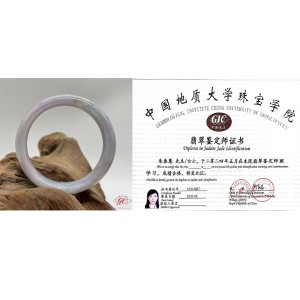 【肌容雪】天然緬甸A貨粉春烏雞翡翠特色手鐲 編號186 (鐲寬58.8mm #19號)