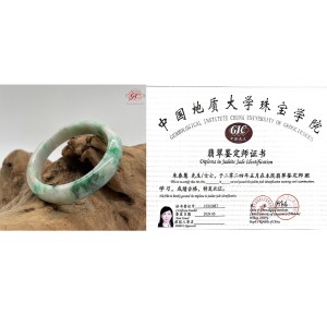 【肌容雪】天然緬甸A貨福祿壽喜多色翡翠手鐲 編號187 (鐲寬54.4mm #17.5號)
